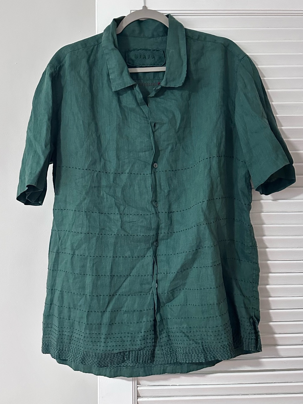 Biasa 100% Linen Shirt – Forest Green | Size M